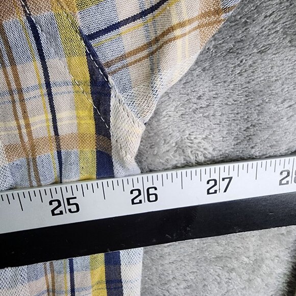 Mens Ariat Blue Yellow Plaid Shirt Long Sleeve Button Down Long Sleeve Size XLT - Picture 7 of 9